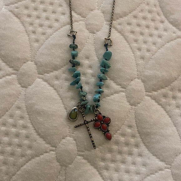 Lucky Brand Jewelry - Lucky Brand Turquoise and Red Pendant Necklace